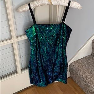Forever 21 Green & Blue Sequin Dress